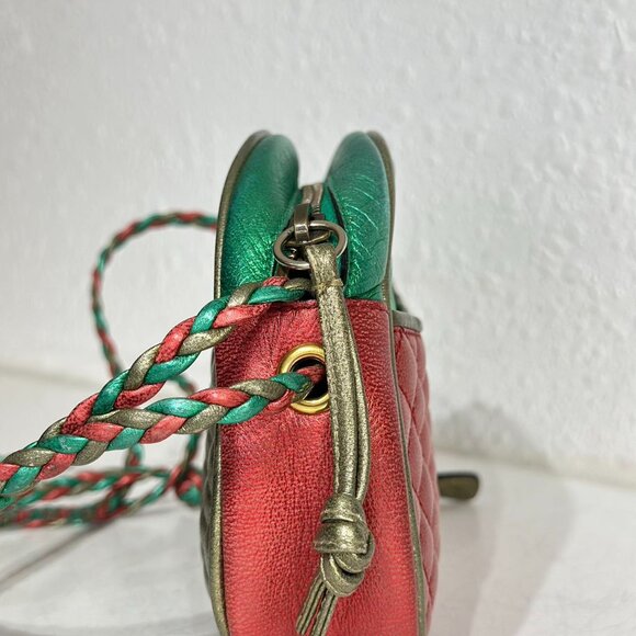 Gucci Red and Green Leather Shoulder Bag Crossbody - Picture 3 of 9